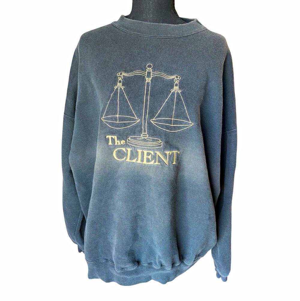 Vintage 1994 The Client Movie Promo Sweatshirt Hanes XL Embroidered Legal 90s